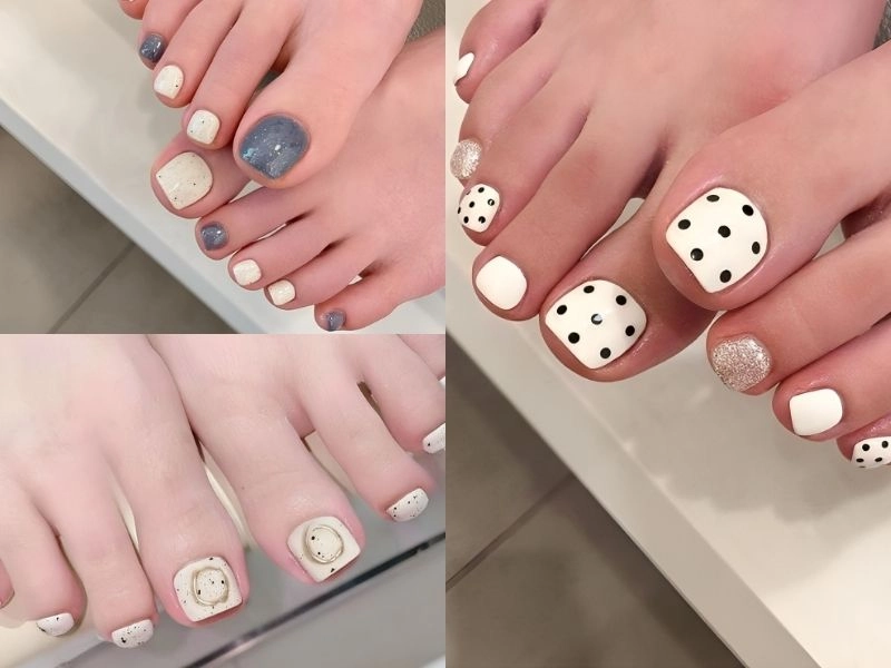 Nail chấm bi dễ thương xinh xắn nổi bật