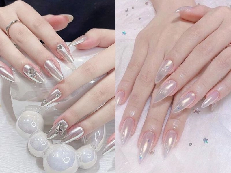 Mẫu nail tay Hàn Quốc mềm mại chuẩn style nữ tính