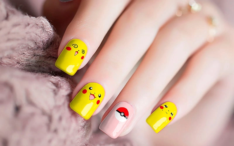 Mẫu nail vẽ hoạt hình đơn giản nhưng vẫn cực kỳ ấn tượng