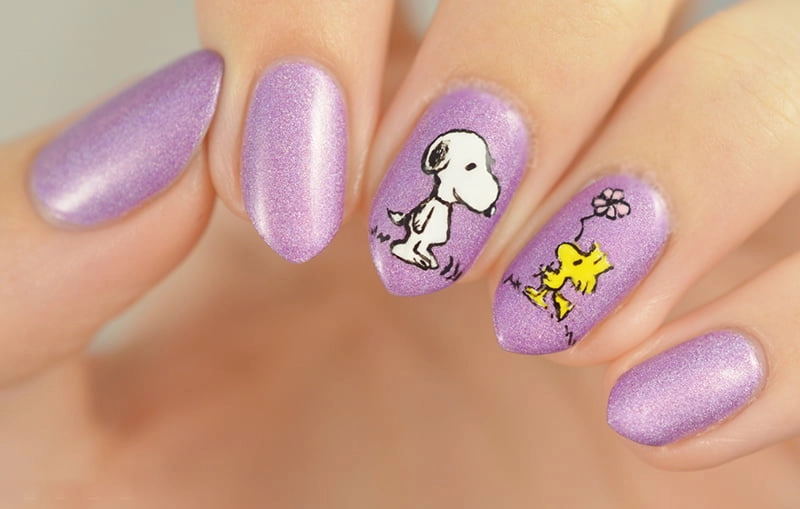 Mẫu nail hoạt hình đơn giản phù hợp phong cách nhẹ nhàng