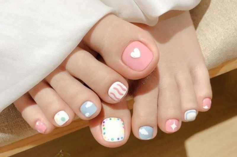 Nail hồng thạch đơn giản tinh tế dịu dàng