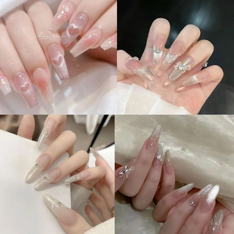 Nail hồng thạch sang chảnh tinh tế hiện đại