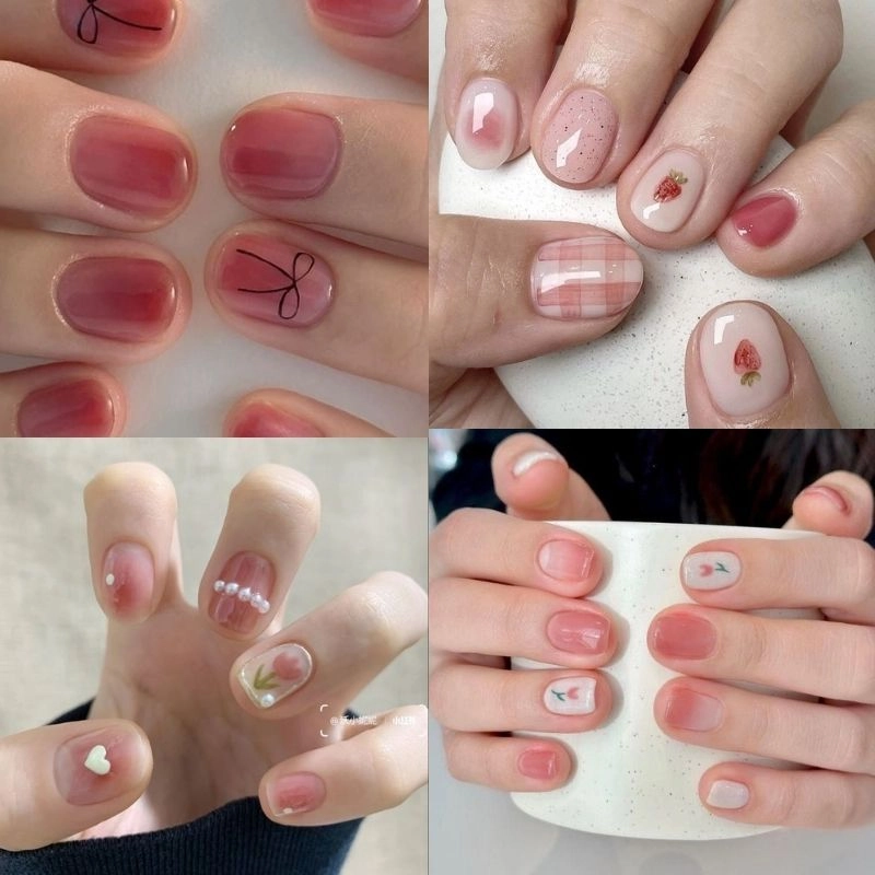 Nail màu hồng pastel nhẹ nhàng cuốn hút