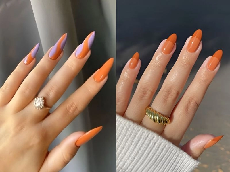 Mẫu nail cam thạch trong suốt quyến rũ ngọt ngào