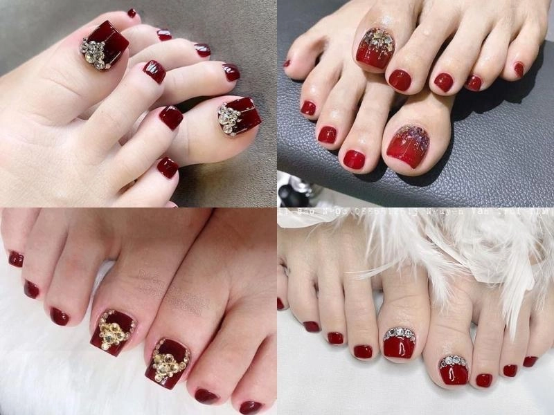 Màu nail đỏ rượu vang kiêu sa quý phái