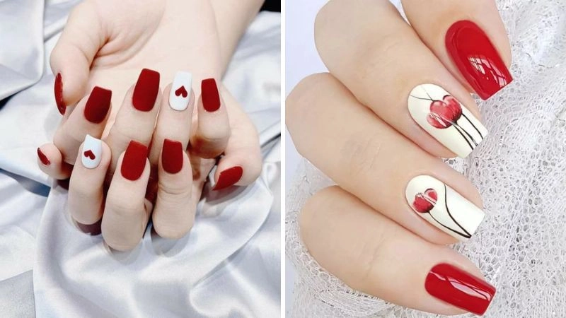 Nail màu đỏ đất cá tính độc đáo mới lạ