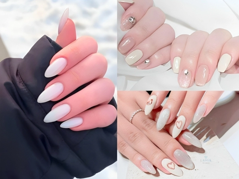 Mẫu nail đẹp màu trắng nổi bật hợp xu hướng