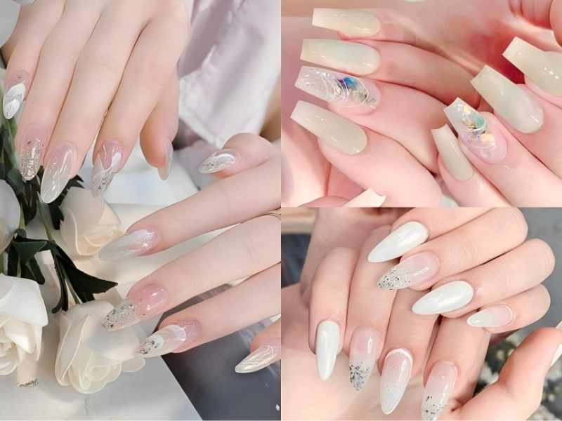 Nail màu trắng đơn giản thanh lịch trẻ trung