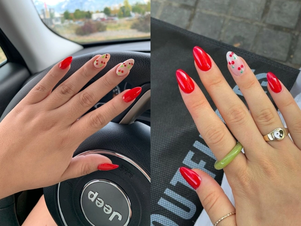 Sơn móng tay màu đỏ đậm cá tính đầy ấn tượng