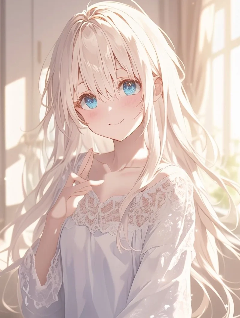 Phong cách dễ thương trong ảnh cô gái cute anime