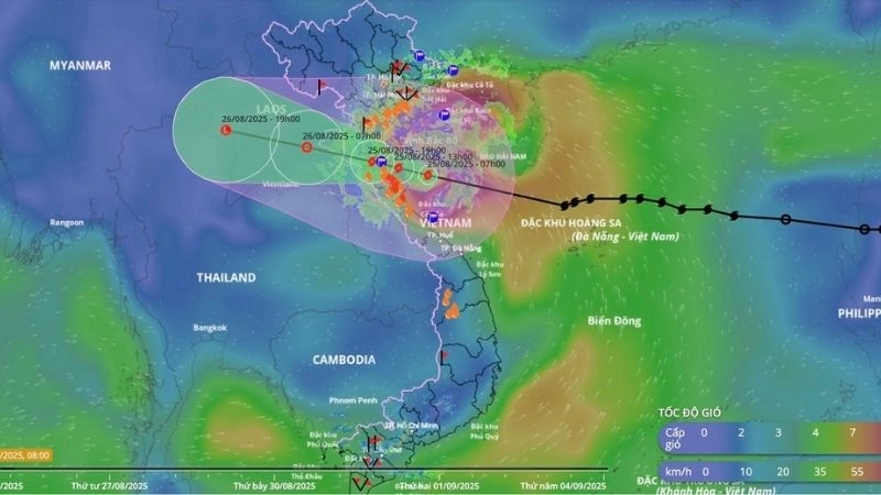 Bán kính gió mạnh là vùng có gió đạt tốc độ nguy hiểm
