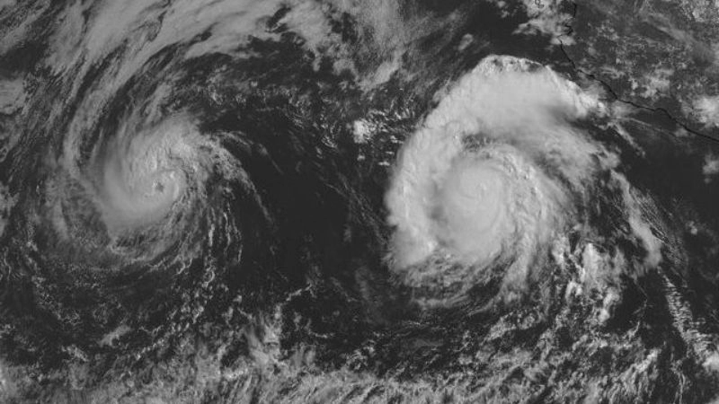 Quỹ đạo phức tạp hình thành khi bão kép xuất hiện