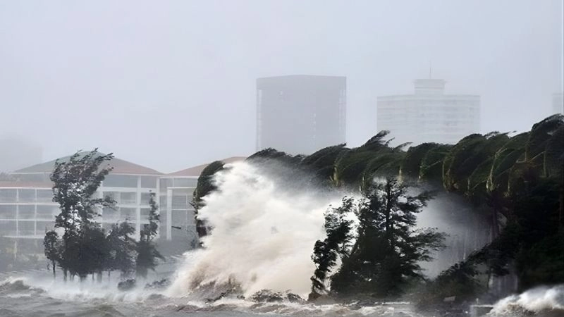 Áp suất khí quyển giảm sâu trong hiện tượng bão kép