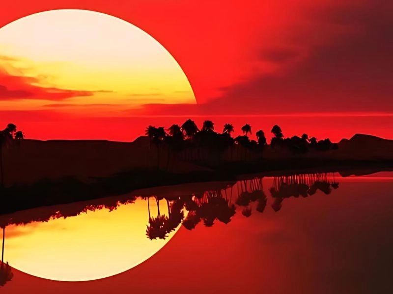 Hiện tượng tán xạ ánh sáng khí quyển tạo nên màu đỏ rực rỡ của hoàng hôn