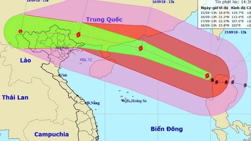 Hướng di chuyển của bão là quỹ đạo mà tâm bão đang dịch chuyển