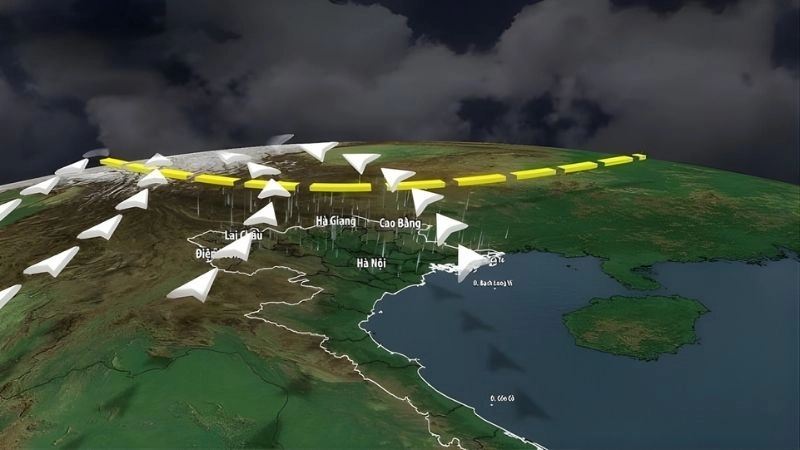 Hội tụ suy giảm rõ rệt trong vùng xuất hiện phân kỳ gió