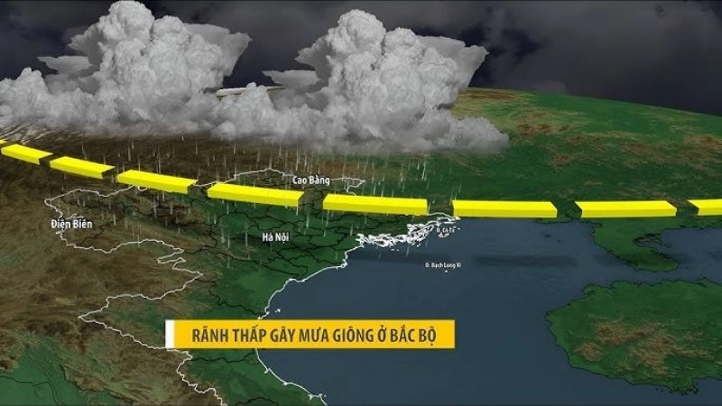 Mây dông phát triển mạnh khi xuất hiện rãnh áp thấp