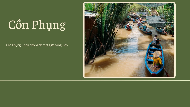 Cồn Phụng thơ mộng với sông nước xanh biếc