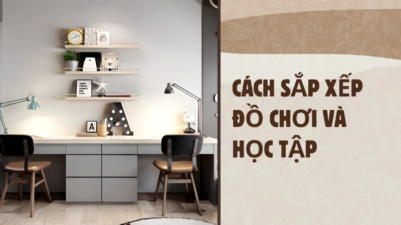 Góc học tập gọn gàng là yếu tố quan trọng khi decor phòng cho bé