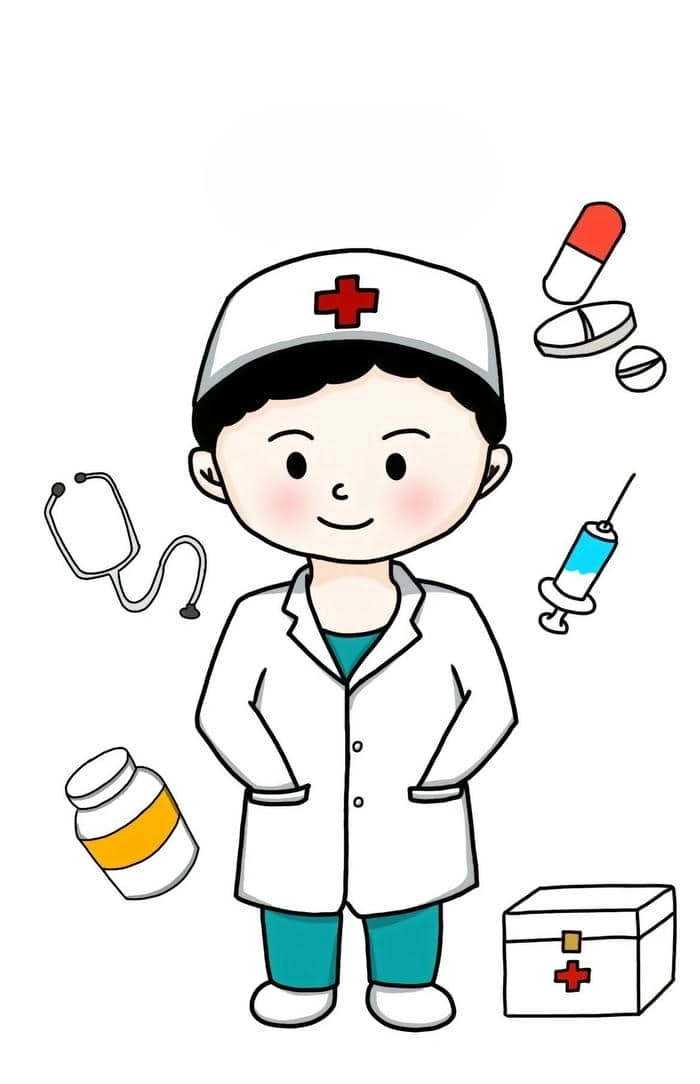 Hình nền bác sĩ chibi dễ thương nhìn rất vui