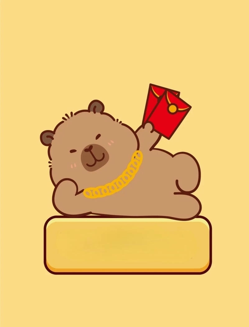 Hình nền capybara cute chibi nhìn rất thư giãn