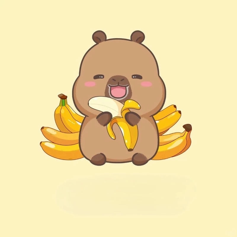 Ảnh capybara cute chibi nhìn là thấy vui liền
