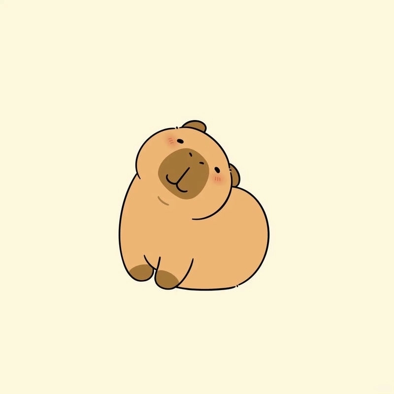 Hình ảnh capybara chibi nhìn dễ thương và ấm áp
