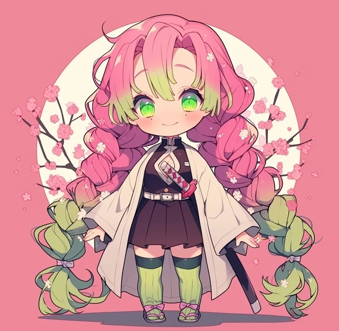 Chibi mitsuri and shinobu tạo cảm giác đáng yêu và hài hòa.