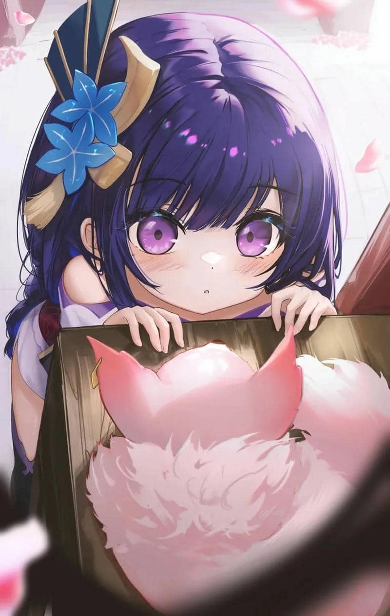 Raiden chibi mang vibe nhẹ nhàng và tinh tế.