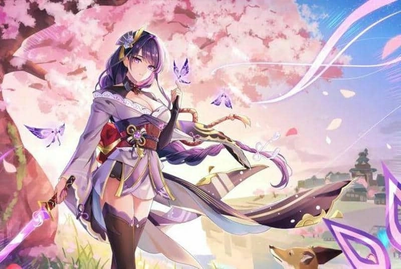 Raiden shogun chibi art mang phong cách nghệ thuật nhẹ nhàng và bắt mắt.