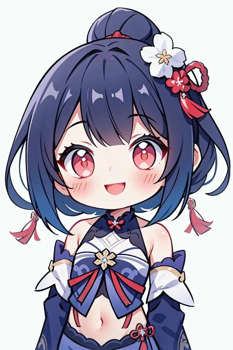 Raiden shogun chibi cute tạo cảm giác ngọt ngào và gần gũi.