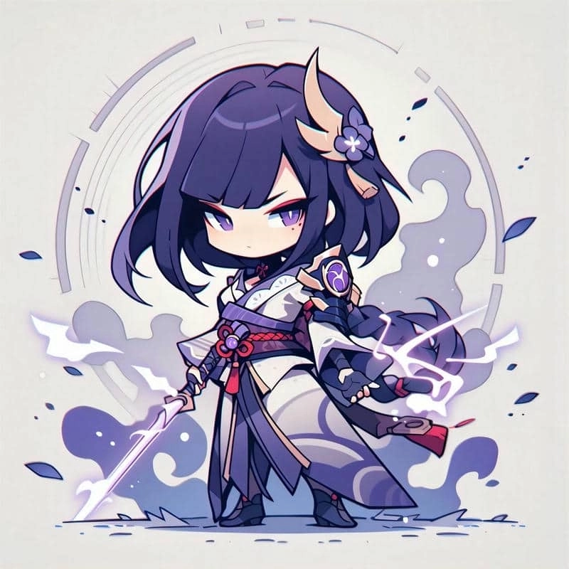 Avatar raiden shogun chibi tạo điểm nhấn dễ thương cho trang cá nhân.