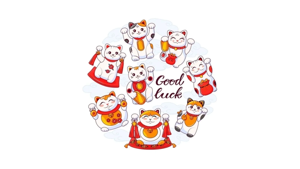 Mèo thần tài background mang ý nghĩa tốt
