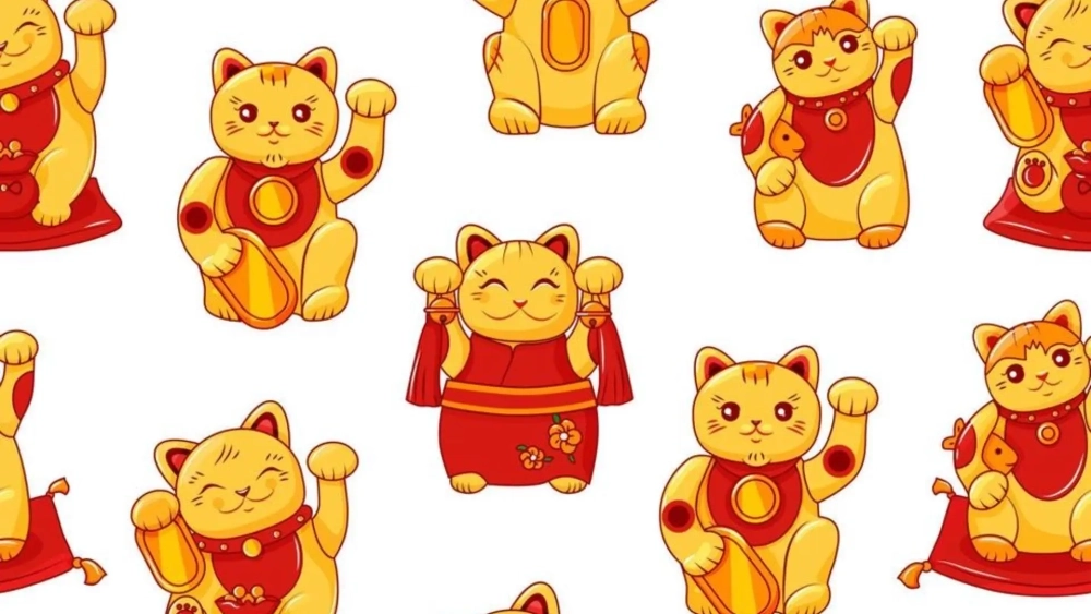 Hình nền mèo thần tài cho máy tính may mắn