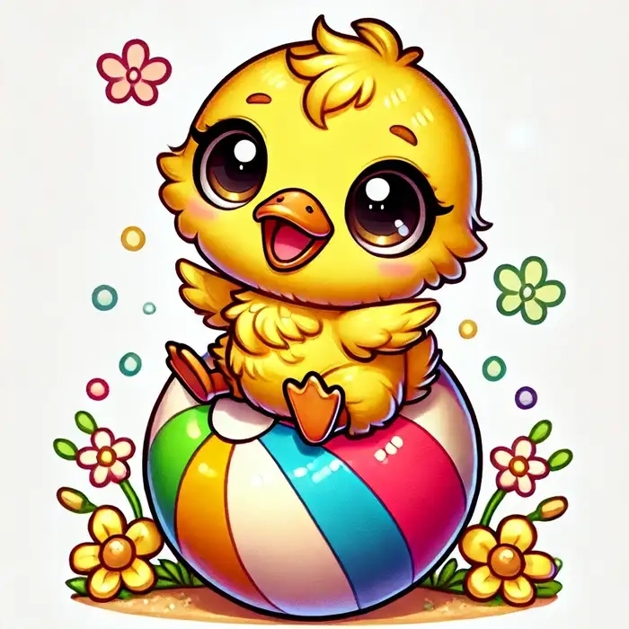 Chibi vịt tạo hình nhỏ nhắn và rất dễ thương.