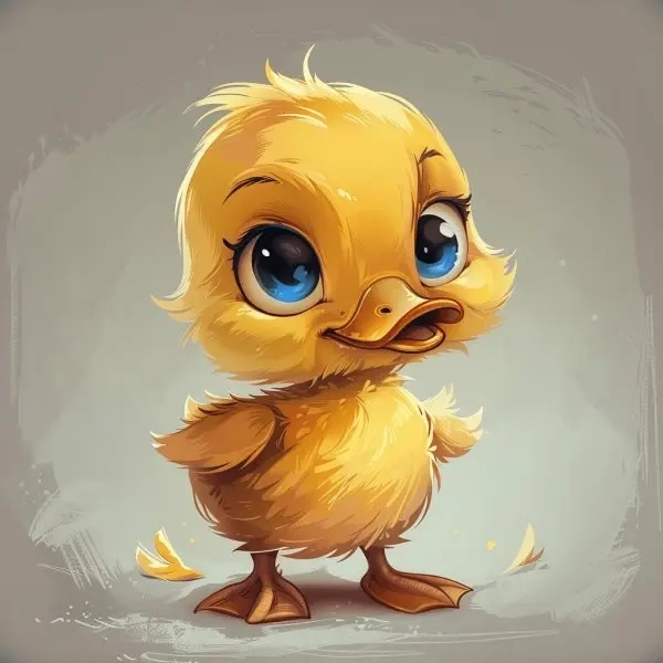 Vịt chibi cute mang phong cách ngộ nghĩnh và đáng yêu.