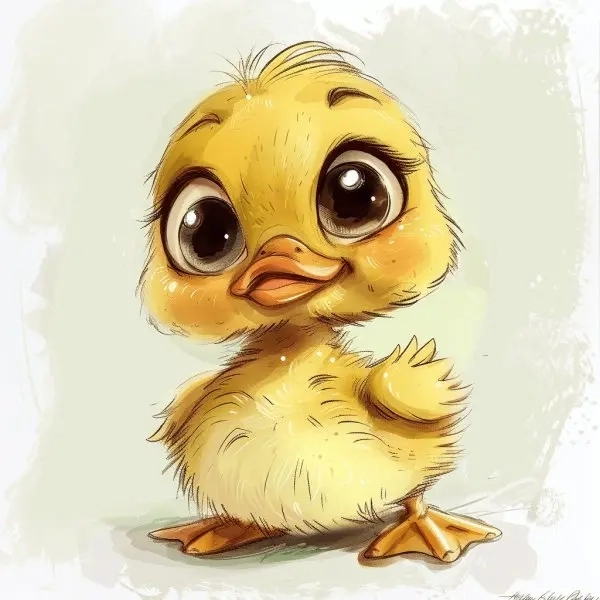 Vịt chibi mang phong cách dễ thương và ngộ nghĩnh.