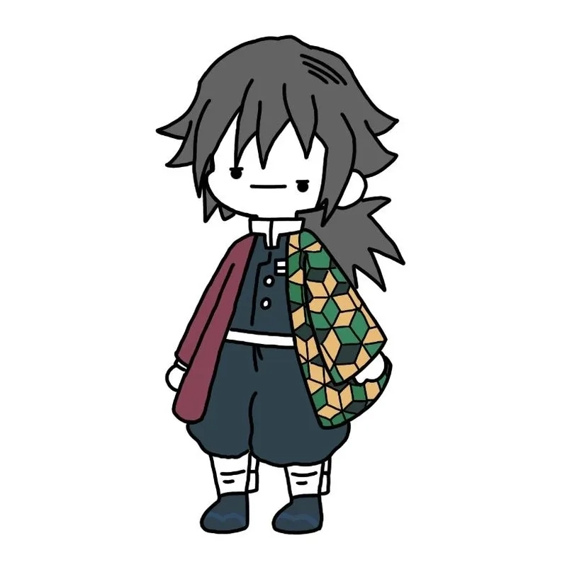 Chibi Giyu Tomioka mang vẻ ngầu nhưng dễ thương.