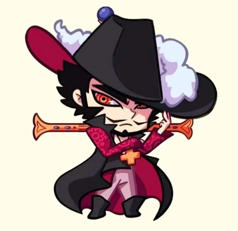 Mihawk chibi mang nét ngầu pha dễ thương.