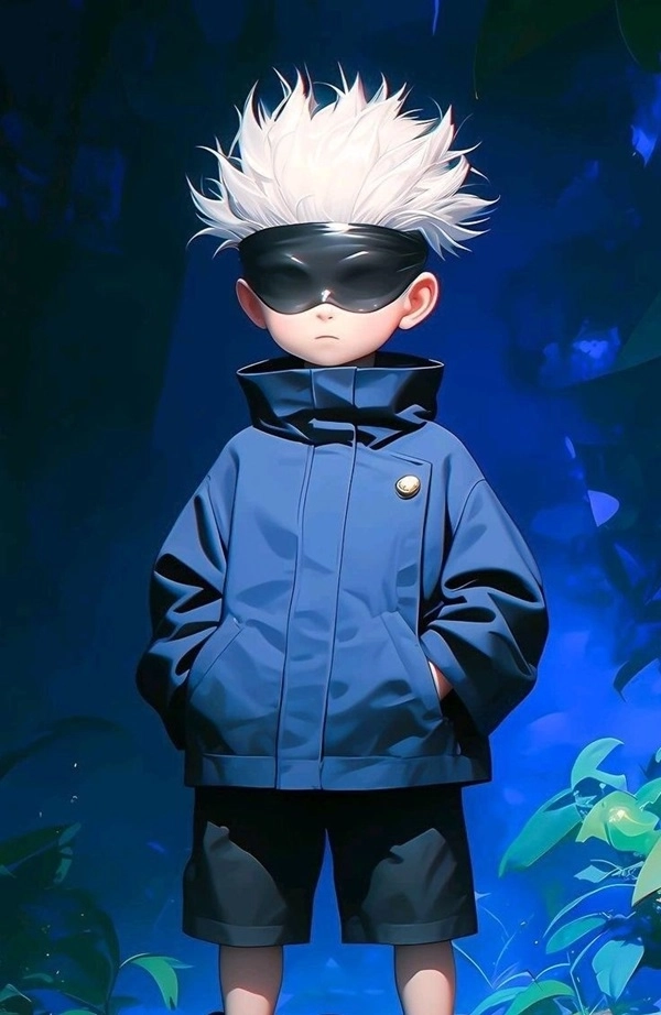 Gojo Satoru chibi giữ nét ngầu đặc trưng.