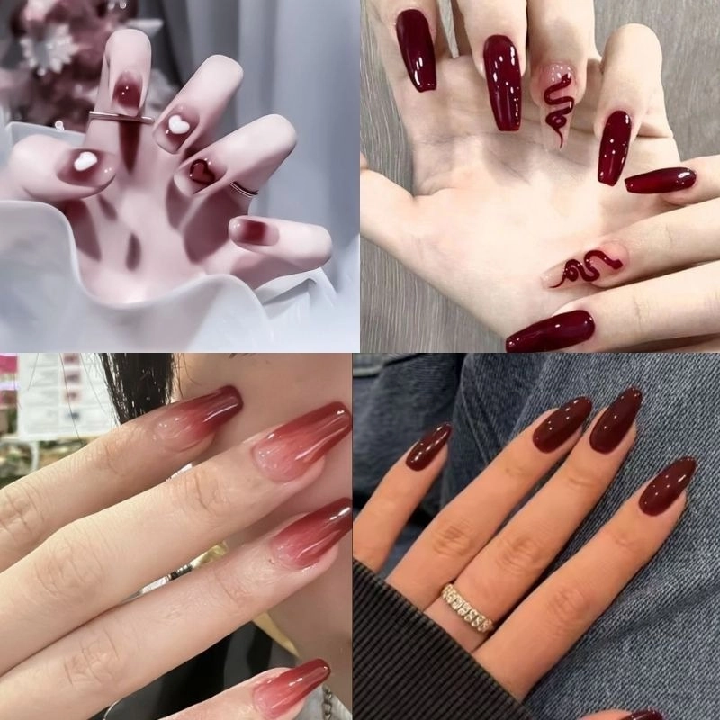 Sơn móng tay đỏ đơn giản dễ phối đồ, dùng hằng ngày.