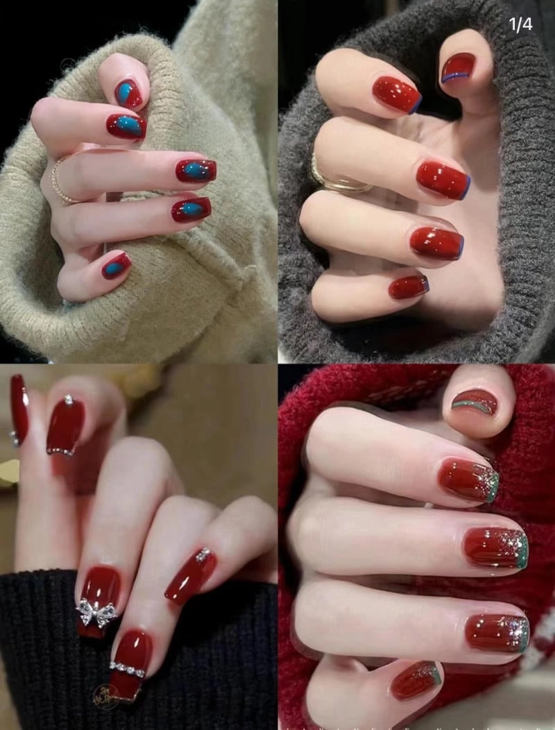 Sơn móng tay đỏ cam năng động, phù hợp phong cách hiện đại.