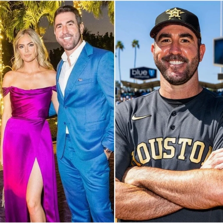 Justin Verlander trên sân đấu với trang phục bóng chày trong tiểu sử Justin Verlander