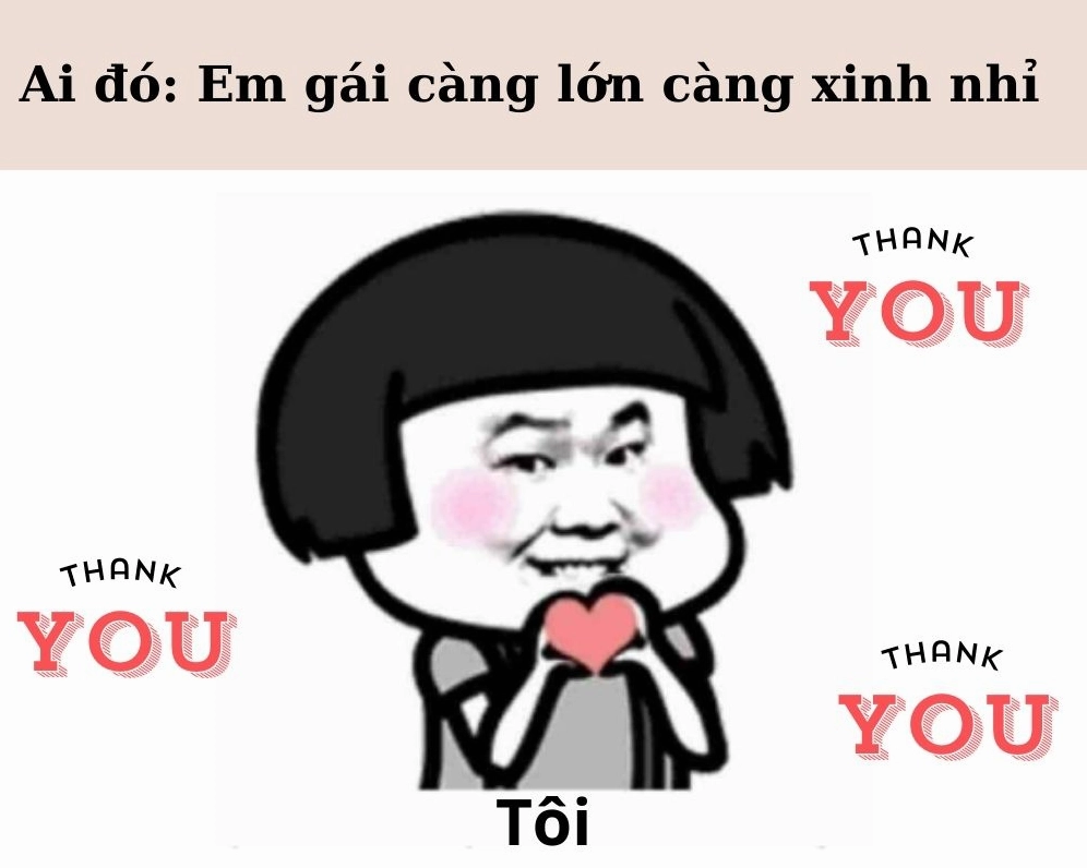 Bức ảnh meme cảm ơn thả tim bay tung tóe
