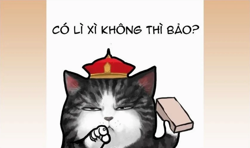 Meme mèo đòi lì xì Tết bựa bá đạo 2026