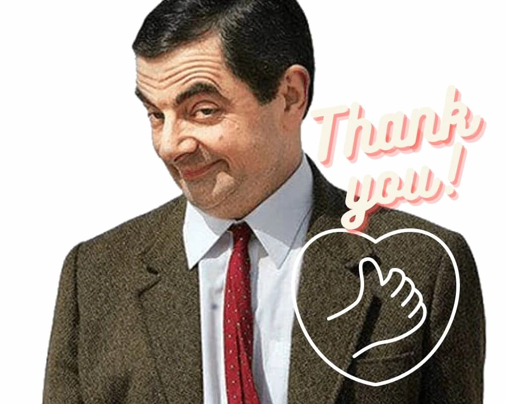 Meme Mr.bean thank you hài hước không đỡ nổi