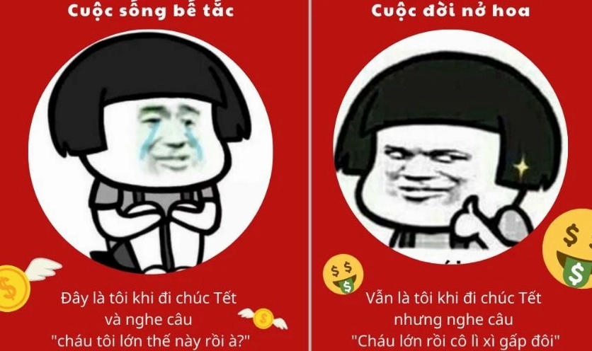 Meme Tết con ngựa 2026 vui nhộn lúc trốn việc dọn nhà